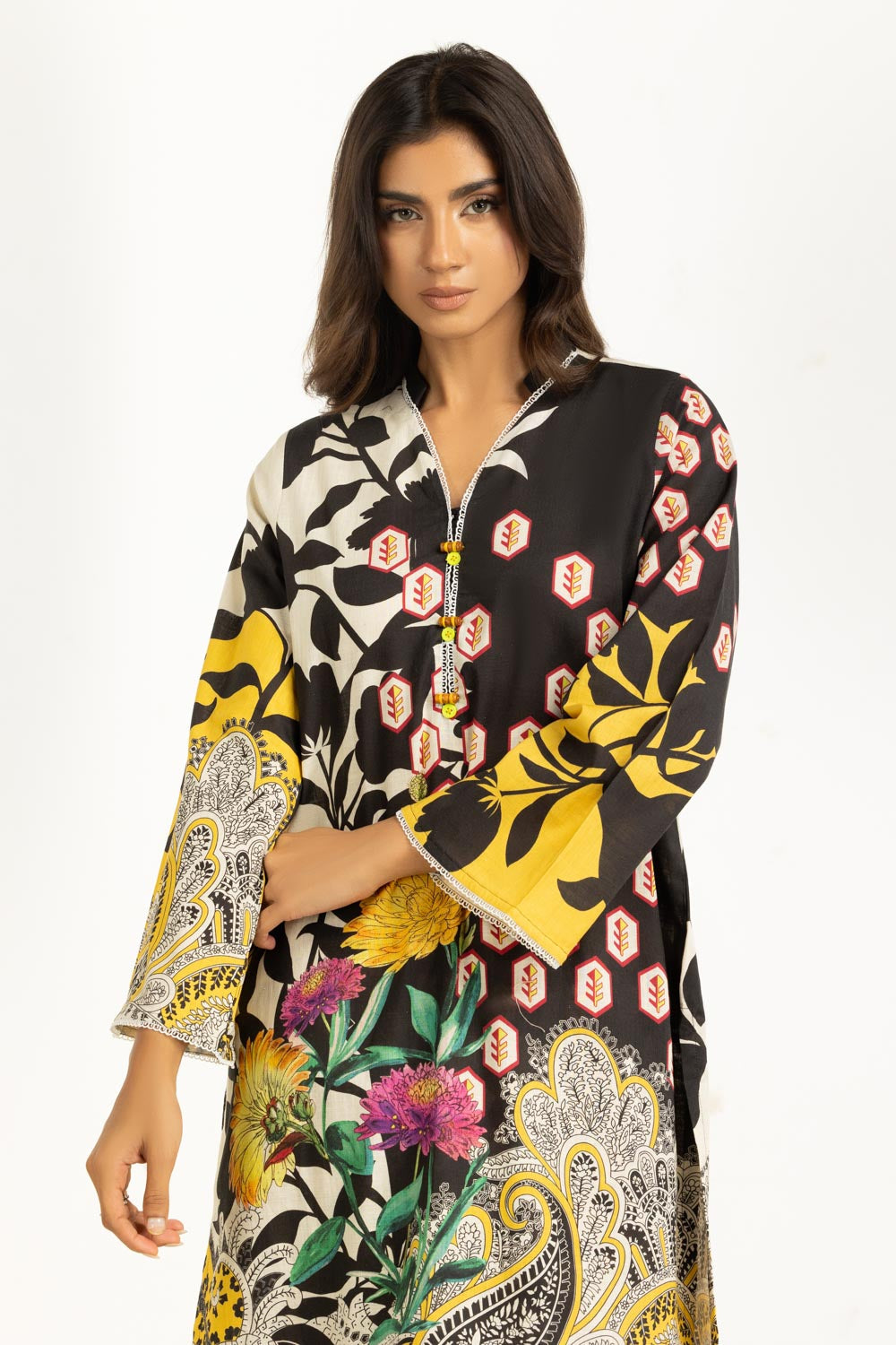 Cross Slub Printed Co-Ord Set