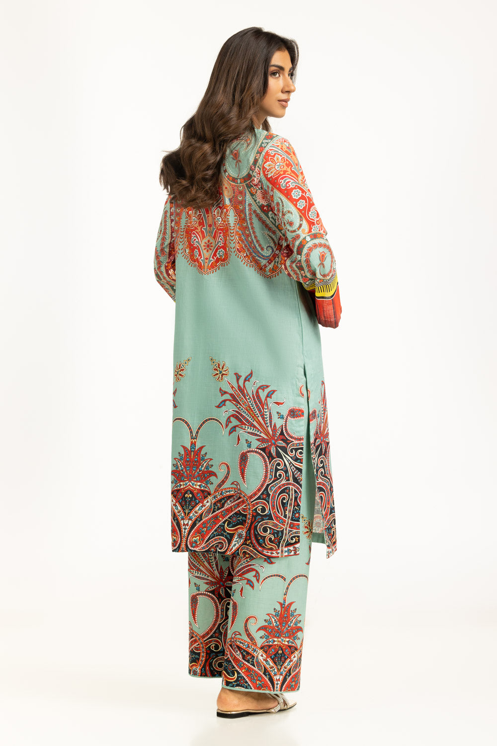 Cross Slub Printed Co-Ord Set