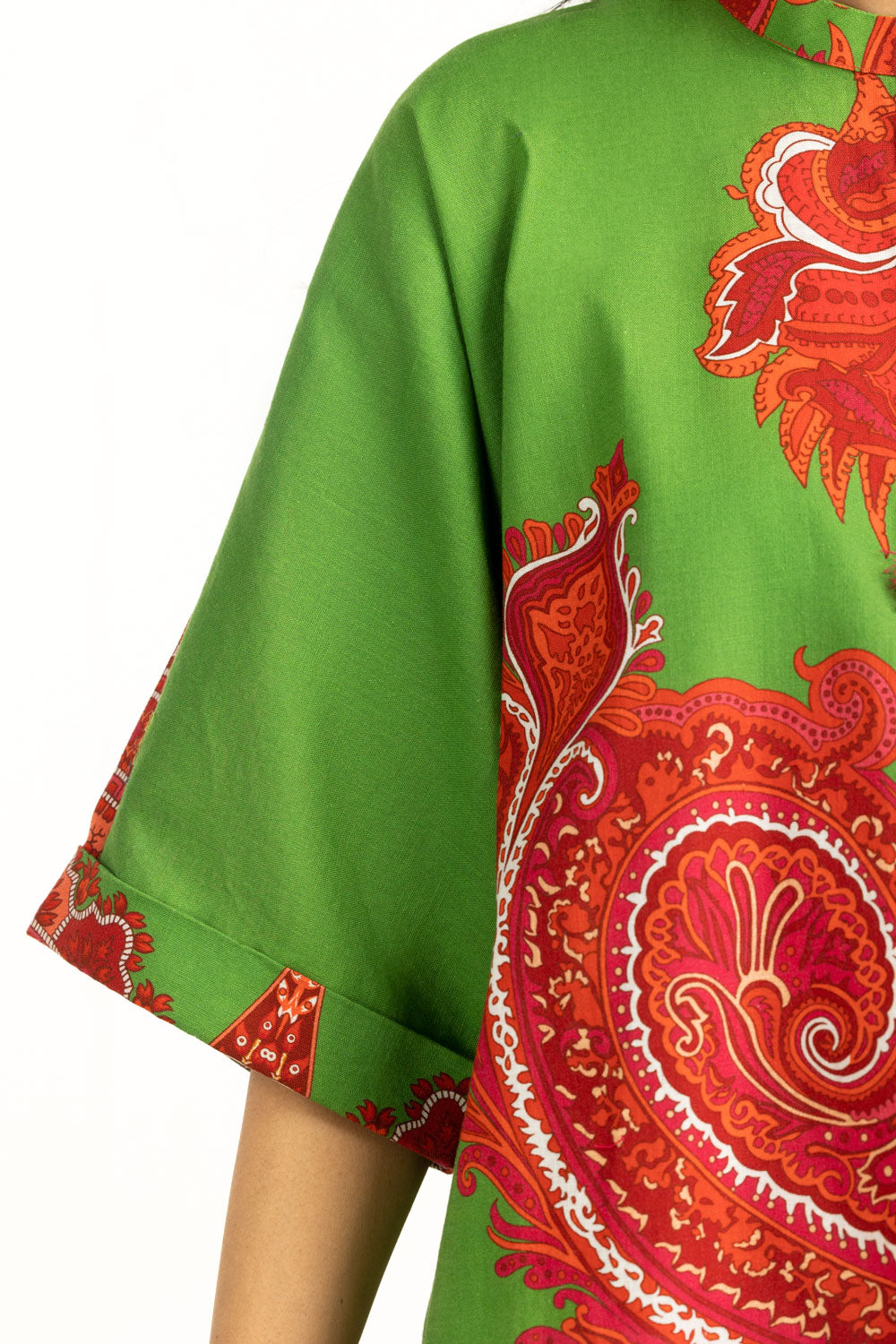 Cross Slub Printed Shirt