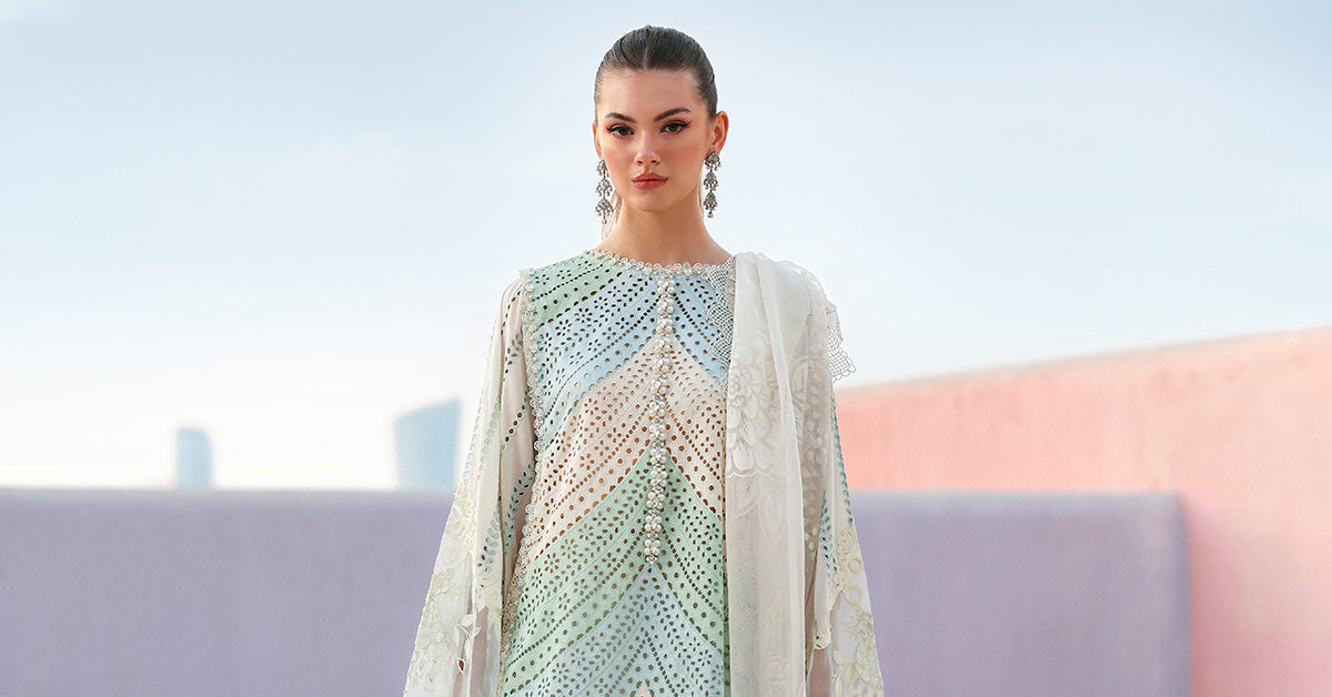 3 Piece Unstitched Embroidered Lawn Suit