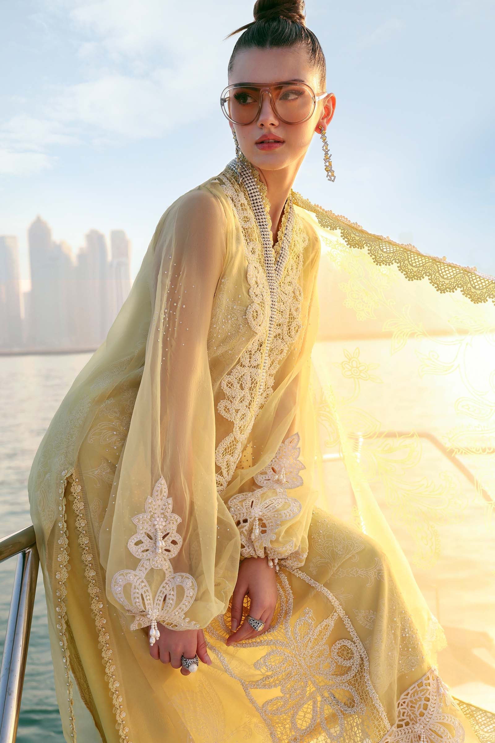 3 Piece Unstitched Embroidered Organza Suit