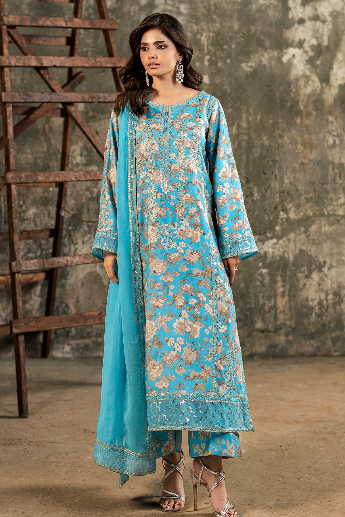 3-PC Stitched Embroidered  Lawn  SLC27-02P