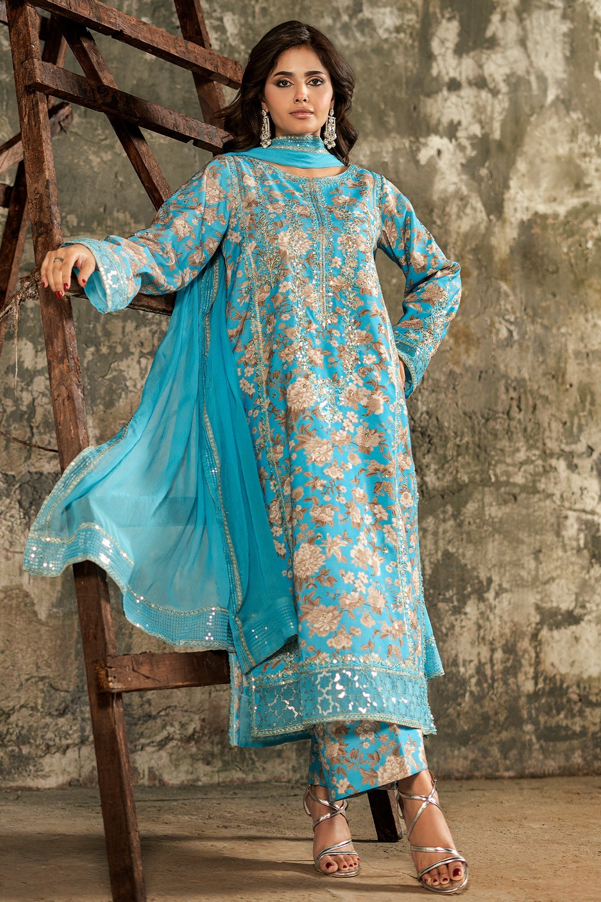 3-PC Stitched Embroidered  Lawn  SLC27-02P
