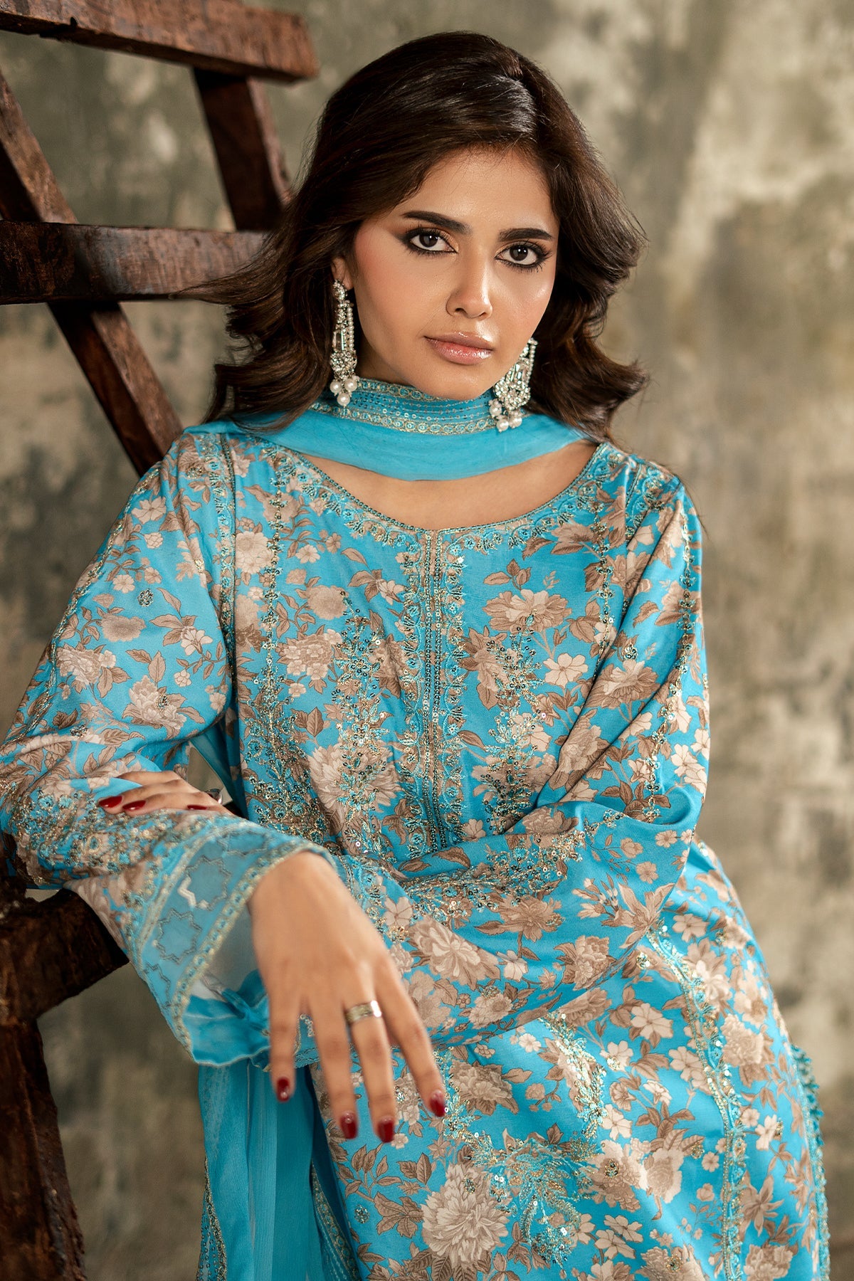 3-PC Stitched Embroidered  Lawn  SLC27-02P