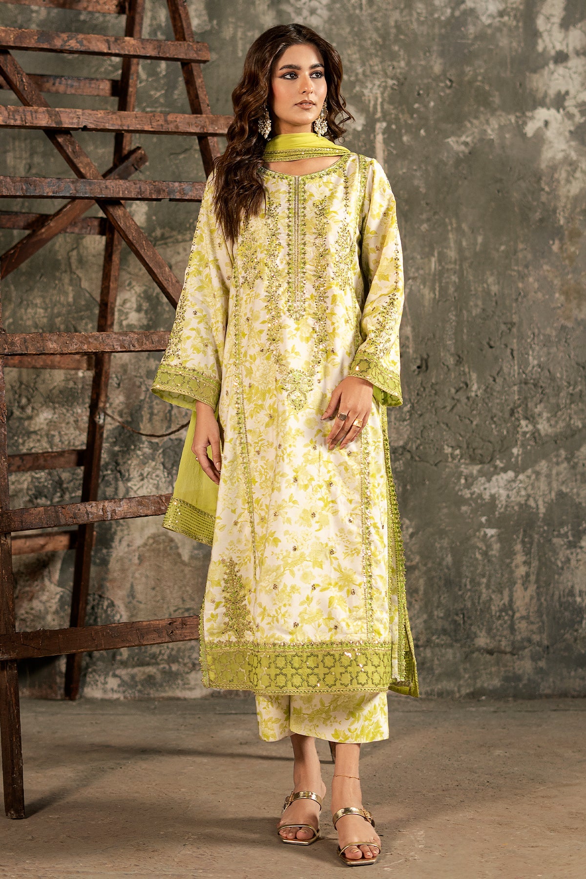 3-PC Stitched Embroidered  Lawn  SLC27-01P