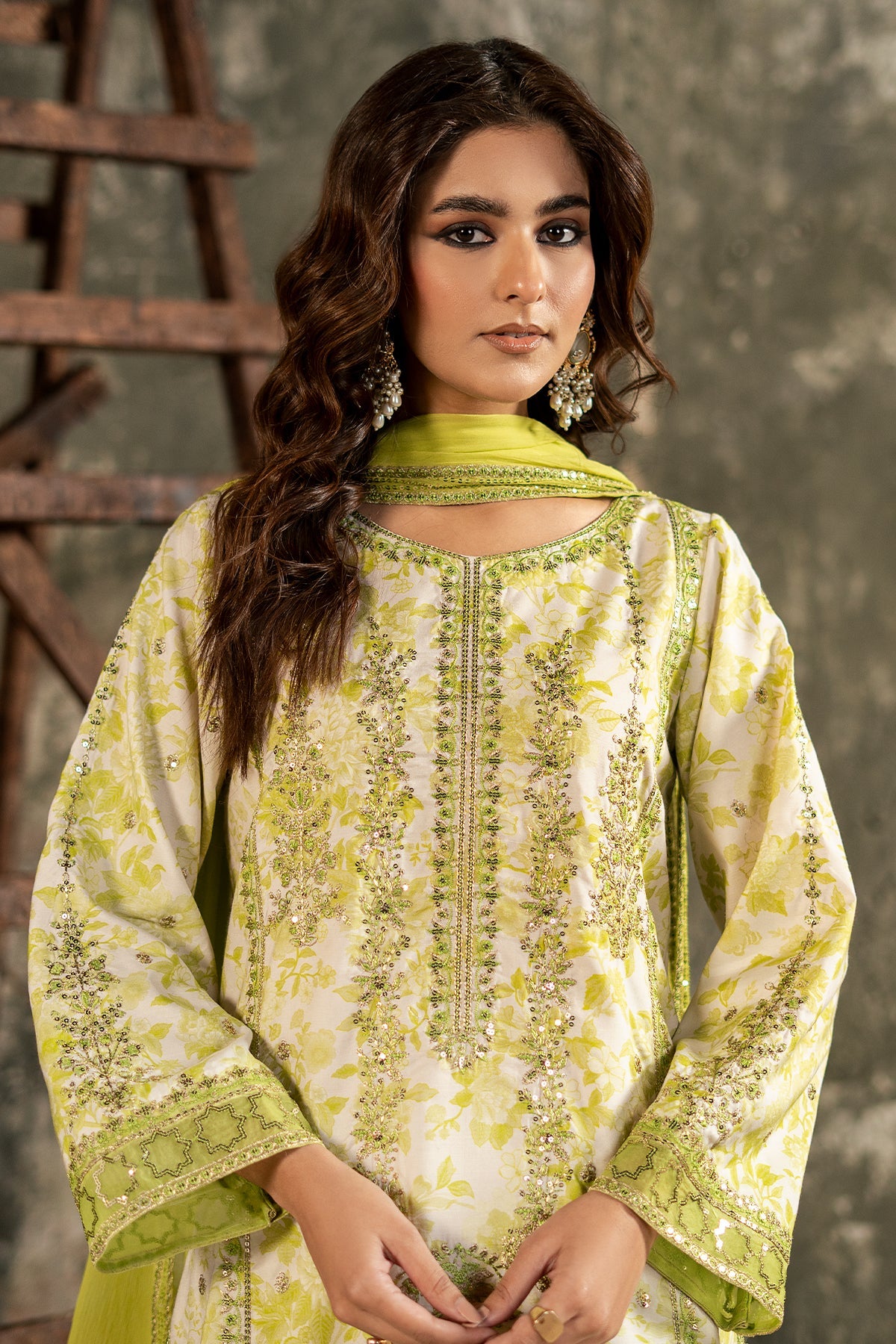 3-PC Stitched Embroidered  Lawn  SLC27-01P