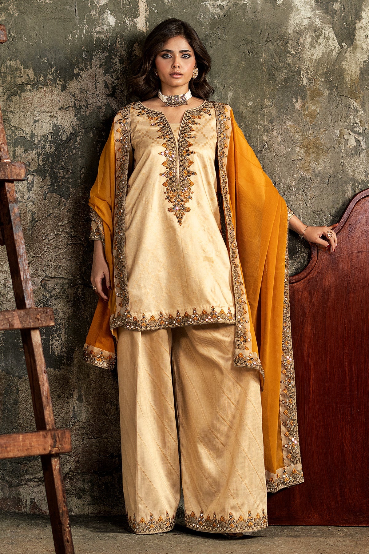 3-PC Embroidered  Jacquard CMA-6-279