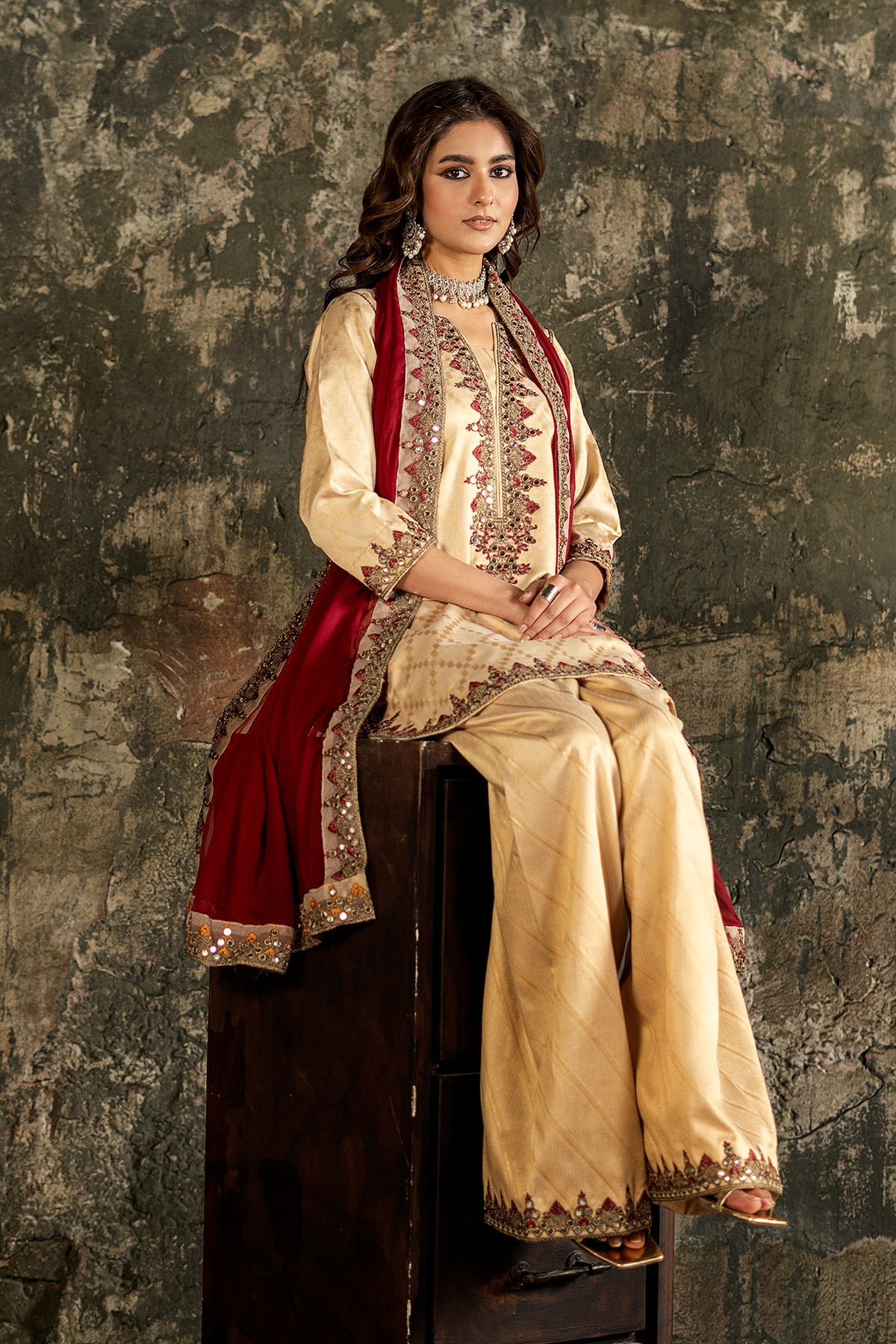 3-PC Embroidered  Jacquard CMA-6-277