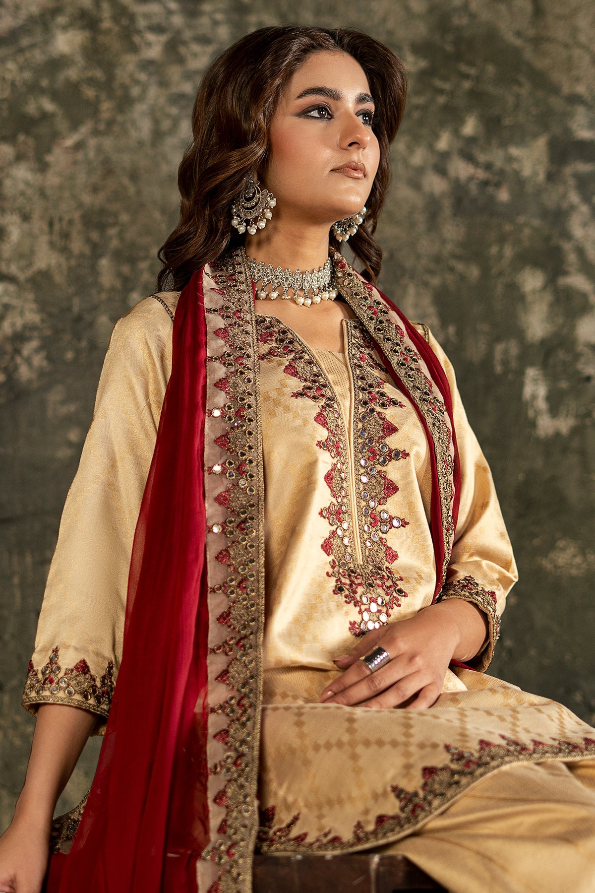 3-PC Embroidered  Jacquard CMA-6-277
