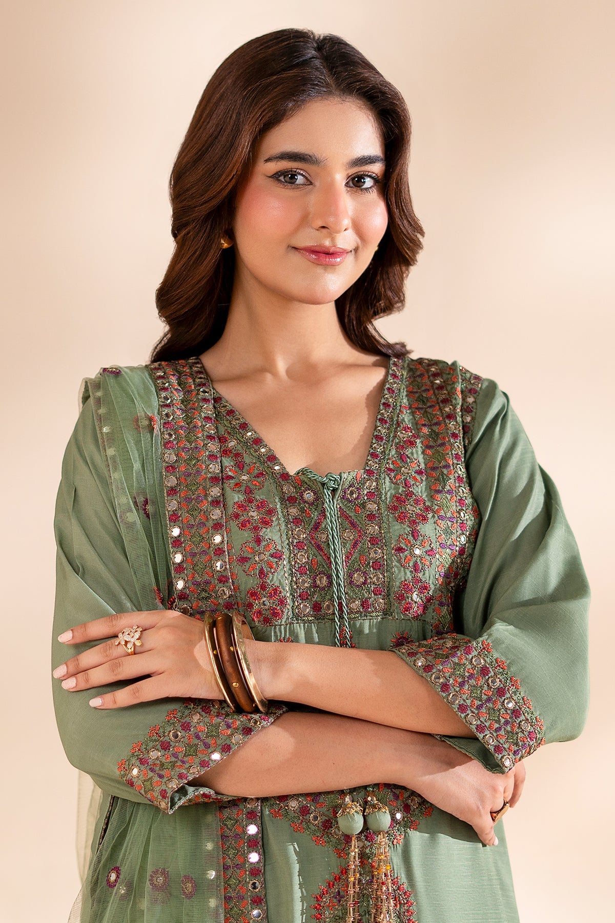 3-PC Embroidered Silk CMA-6-369