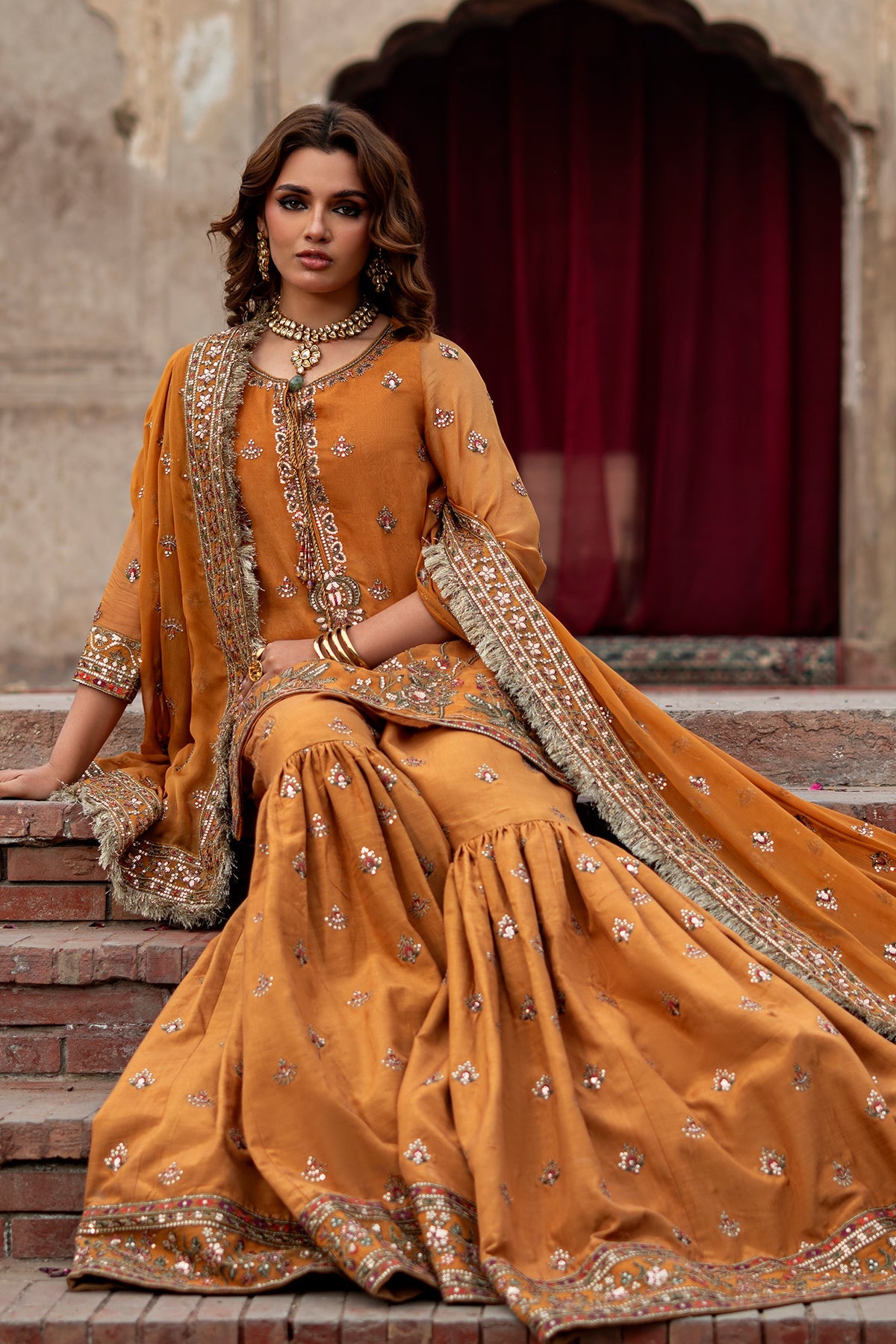3-PC Embroidered Chiffon Suit CMA-6-225