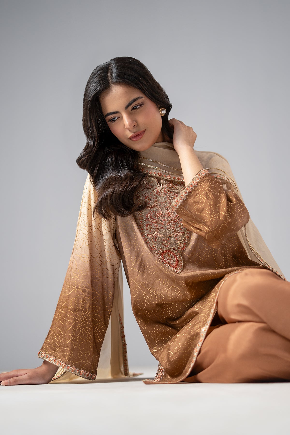 3-PC Embroidered Raw-Silk CMA-6-265