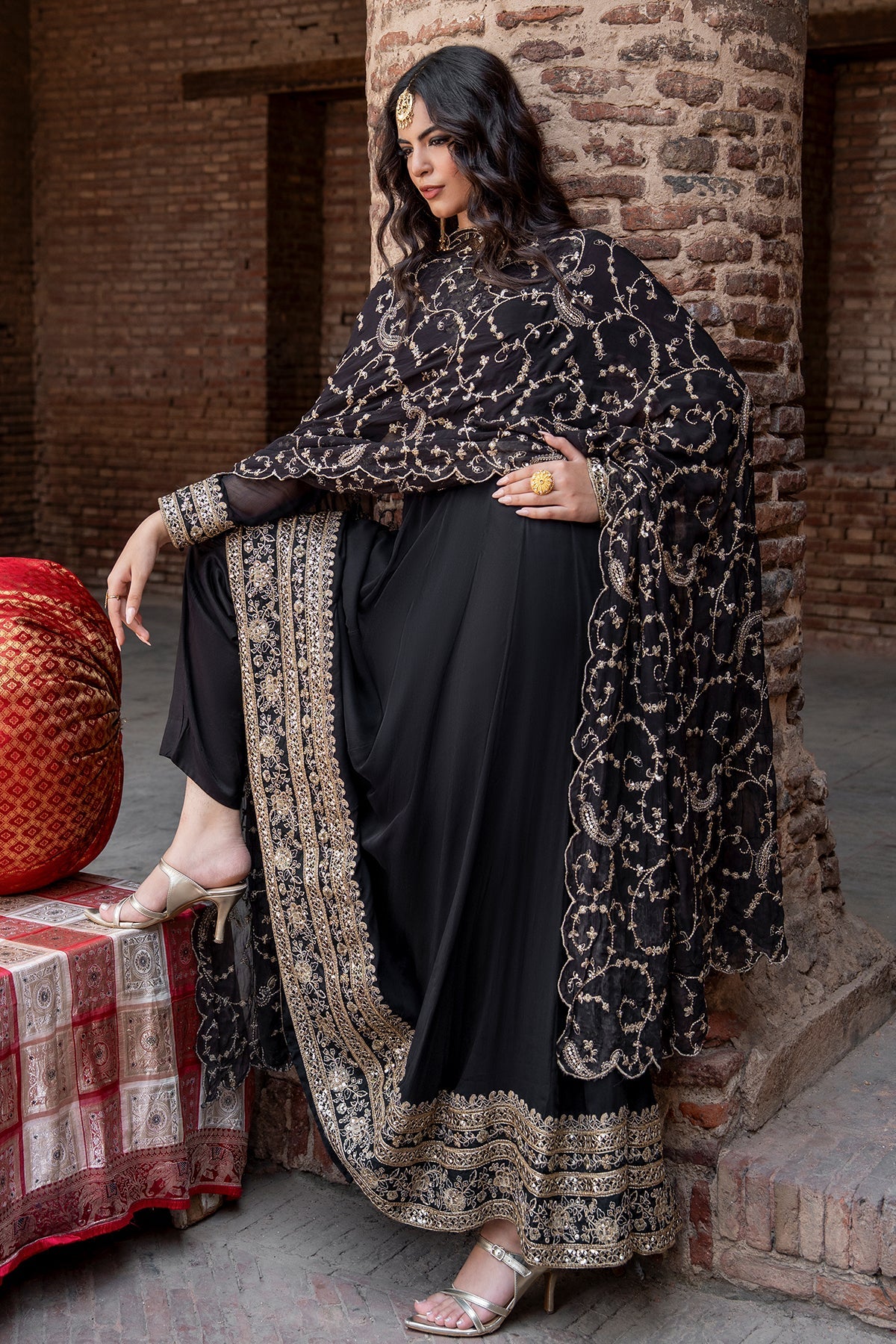 3-PC Embroidered Chiffon CMA-6-429