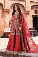3-PC Embroidered  Raw Silk CMA-6-438