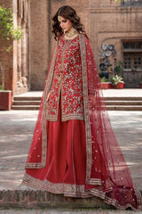 3-PC Embroidered  Raw Silk CMA-6-438