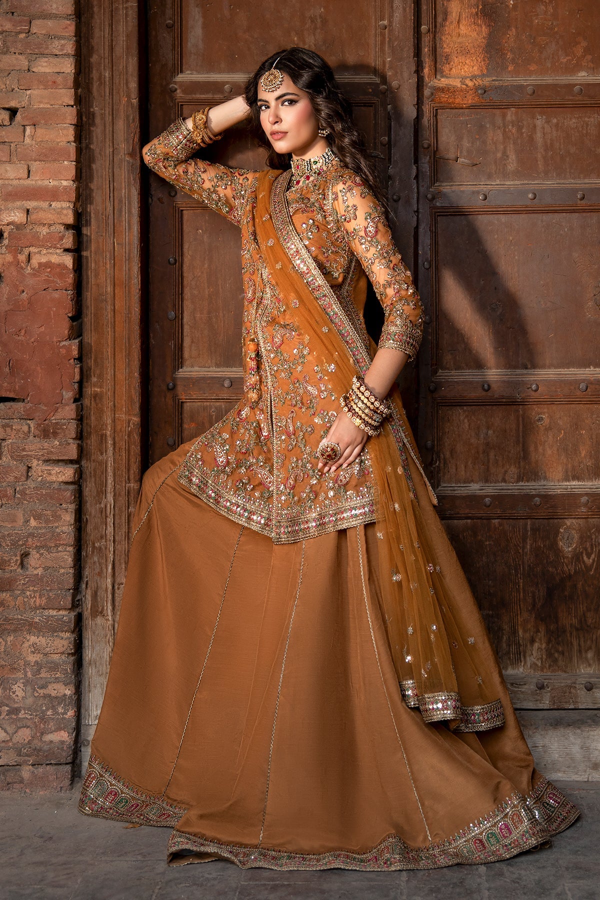 3-PC Embroidered Raw Silk CMA-6-439