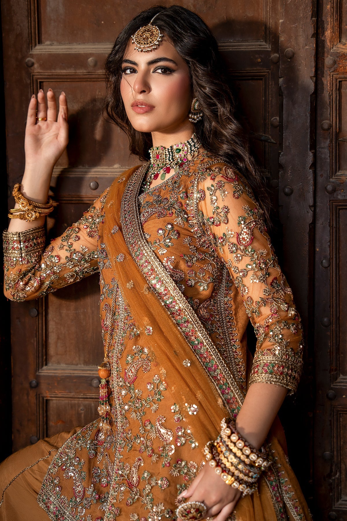 3-PC Embroidered Raw Silk CMA-6-439