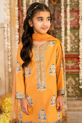 3-PC Embroidered Raw-Silk Suit CKP-6-374
