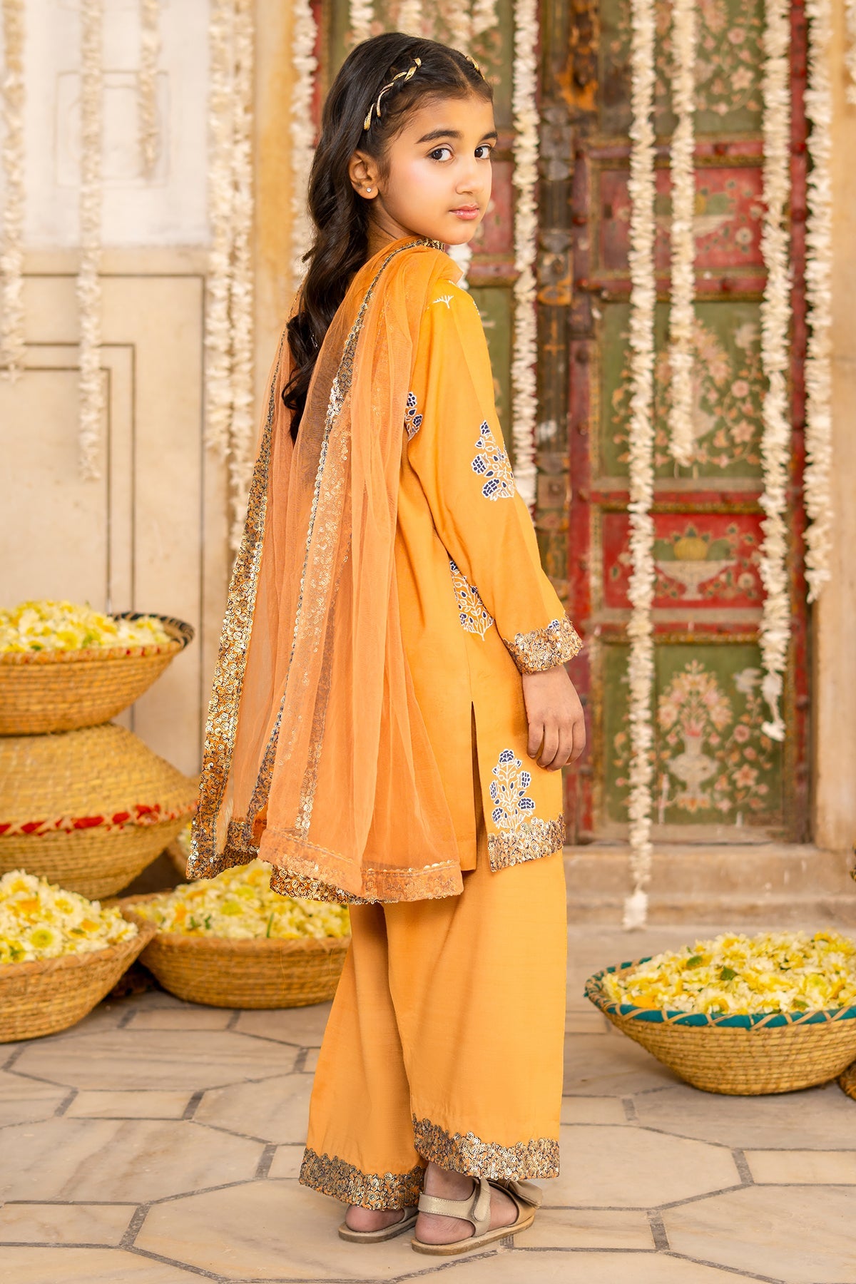 3-PC Embroidered Raw-Silk Suit  CKP-6-375