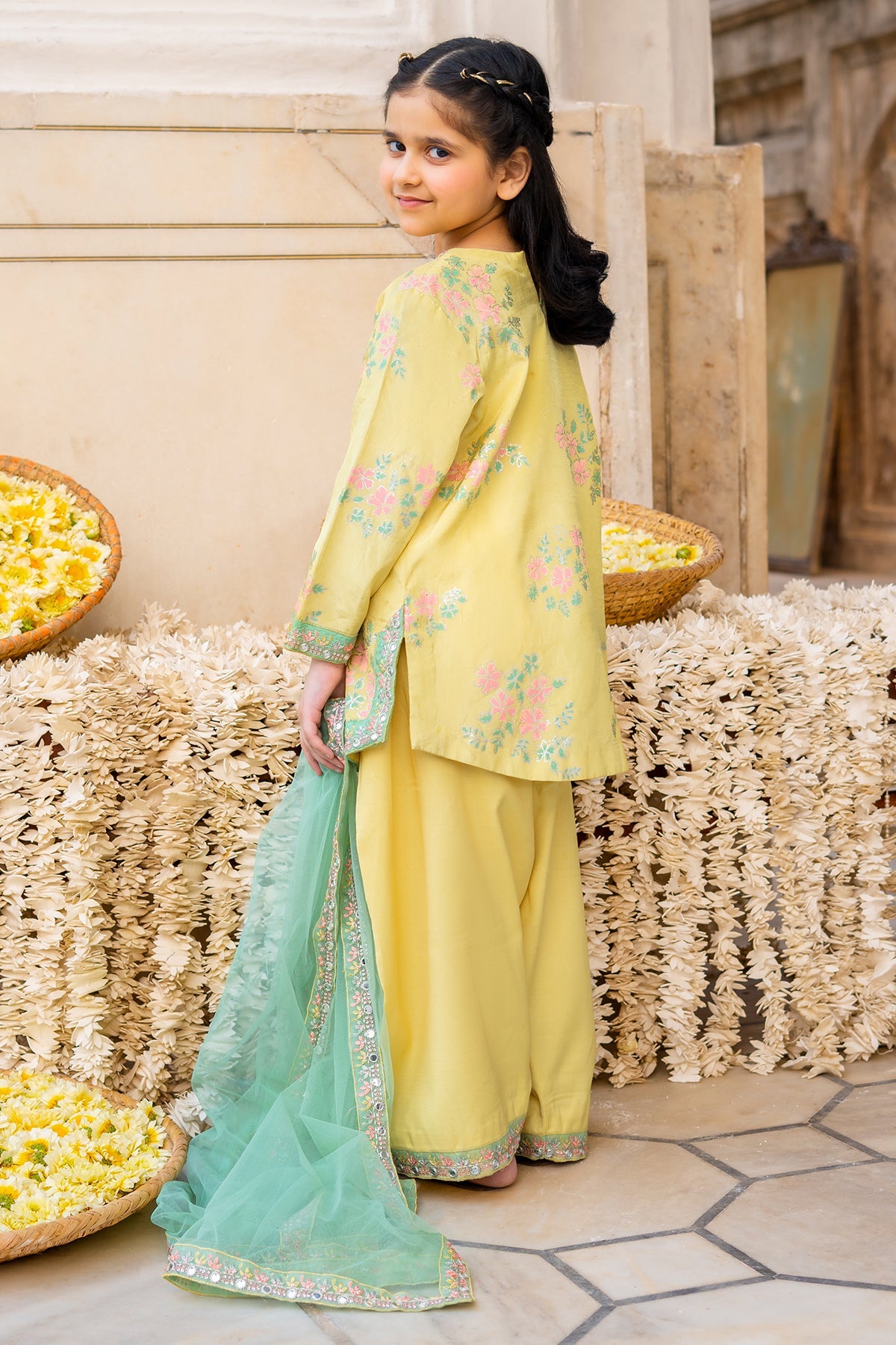 3-PC Embroidered Raw-Silk Suit CKP-6-376