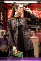 2 Piece Embroidered Cotton Net Suit