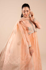 3 Piece Embroidered Paper Cotton Suit