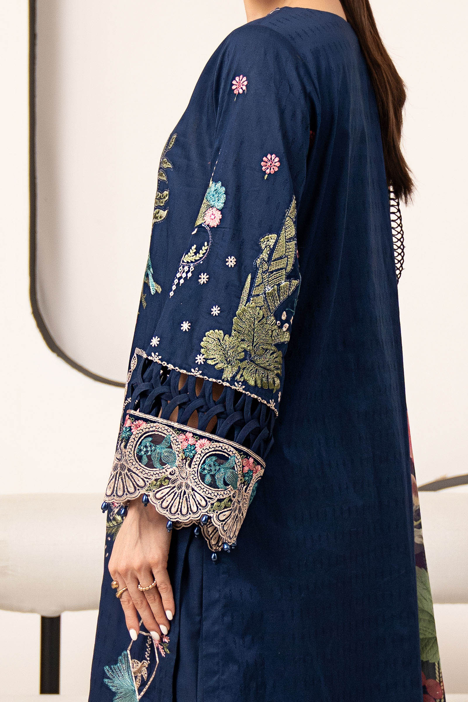 3 Piece Embroidered Dobby Lawn Suit