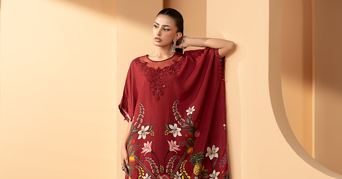 2 Piece Embroidered Raw Silk Suit