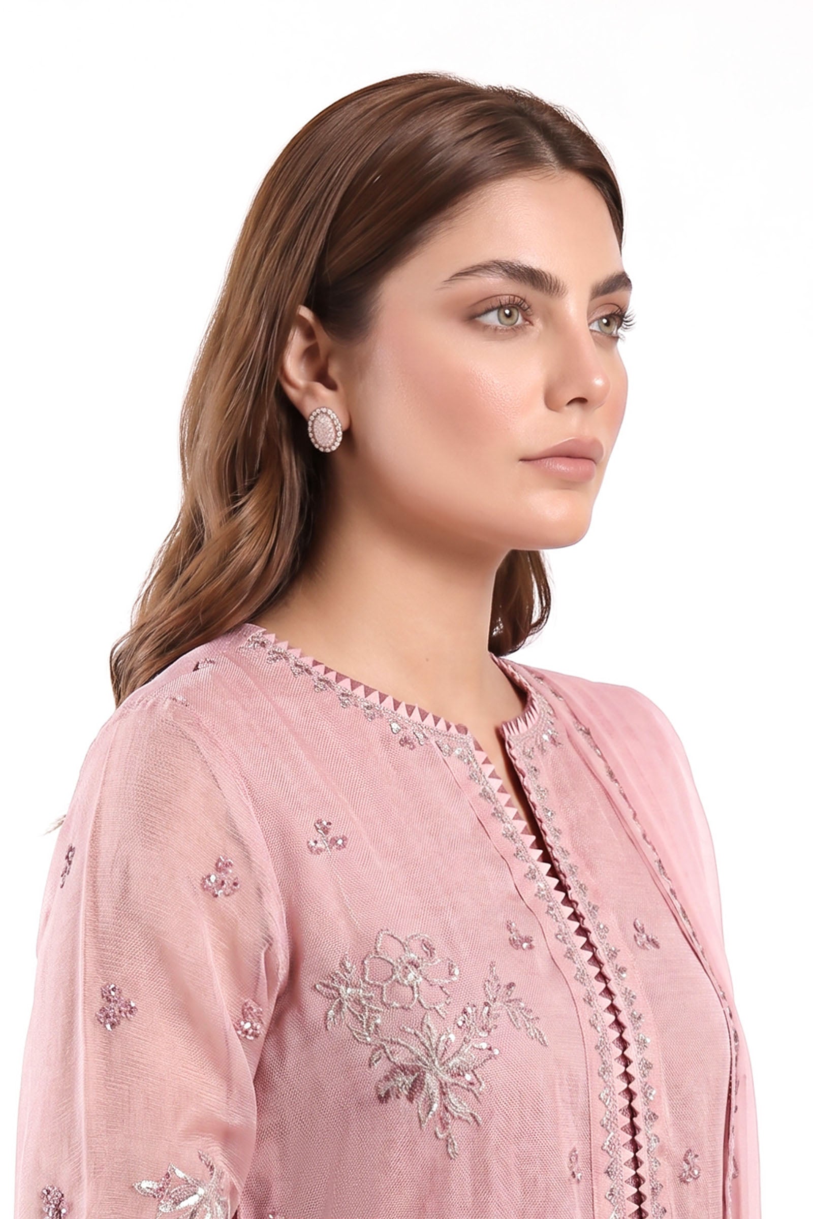 3 Piece Embroidered Cotton Net Suit