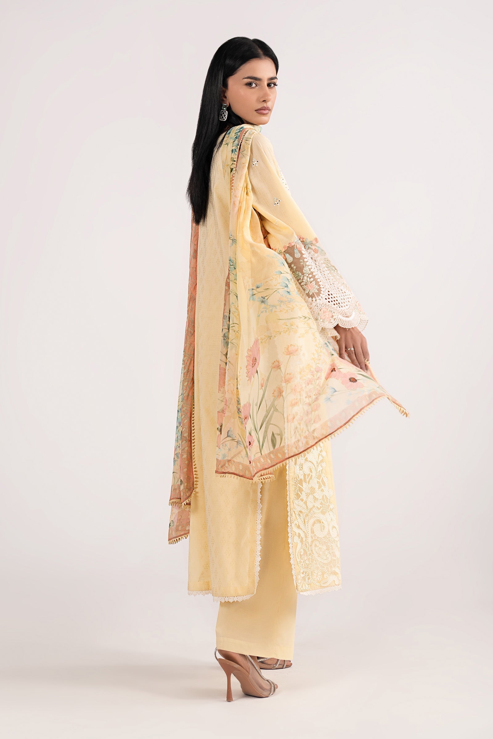 3 Piece Embroidered Dobby Lawn Suit