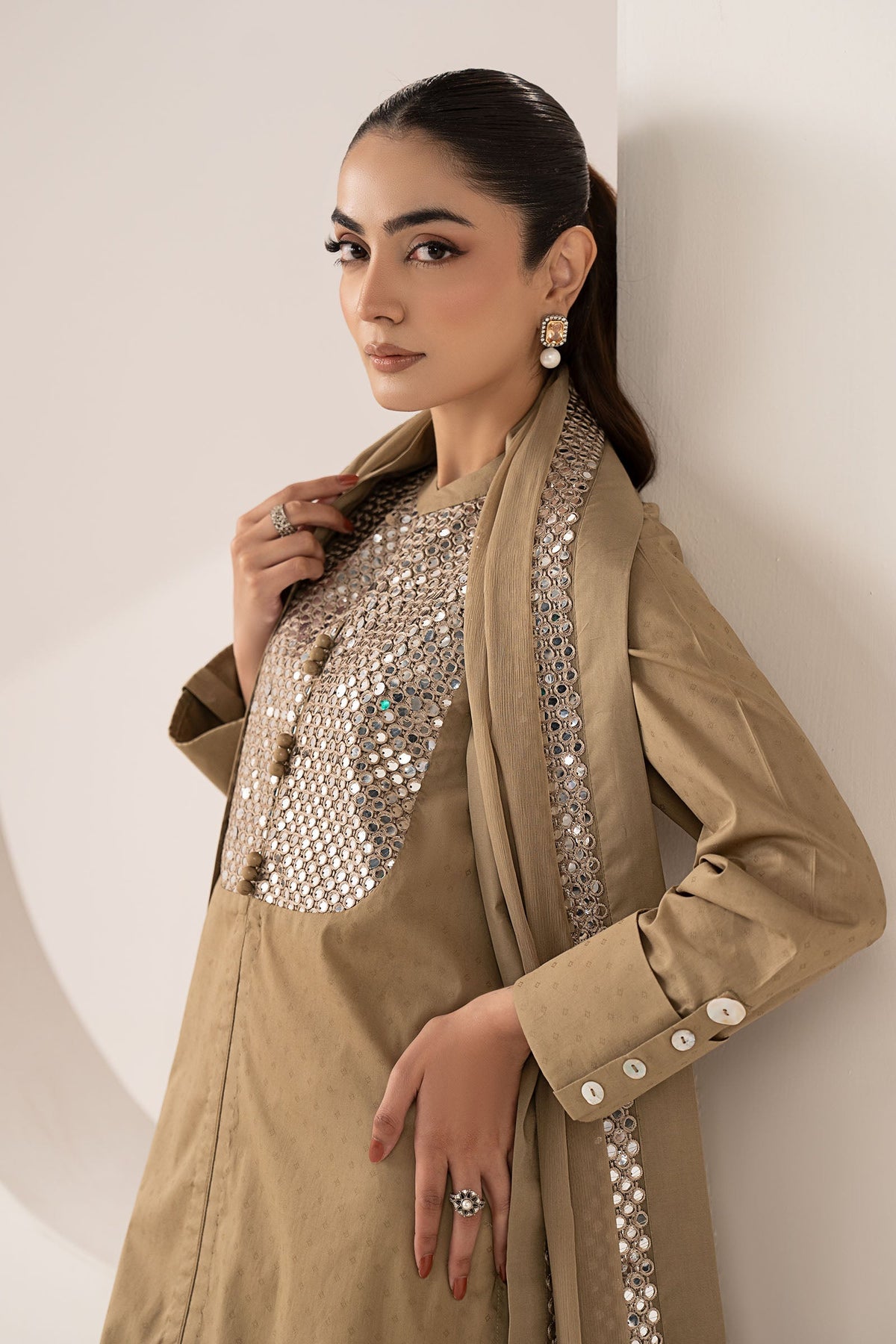 3 Piece Embroidered Dobby Lawn Suit