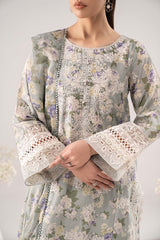 3 Piece Embroidered Dobby Lawn Suit