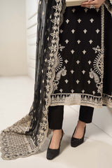 3 Piece Embroidered Self Jacquard Suit
