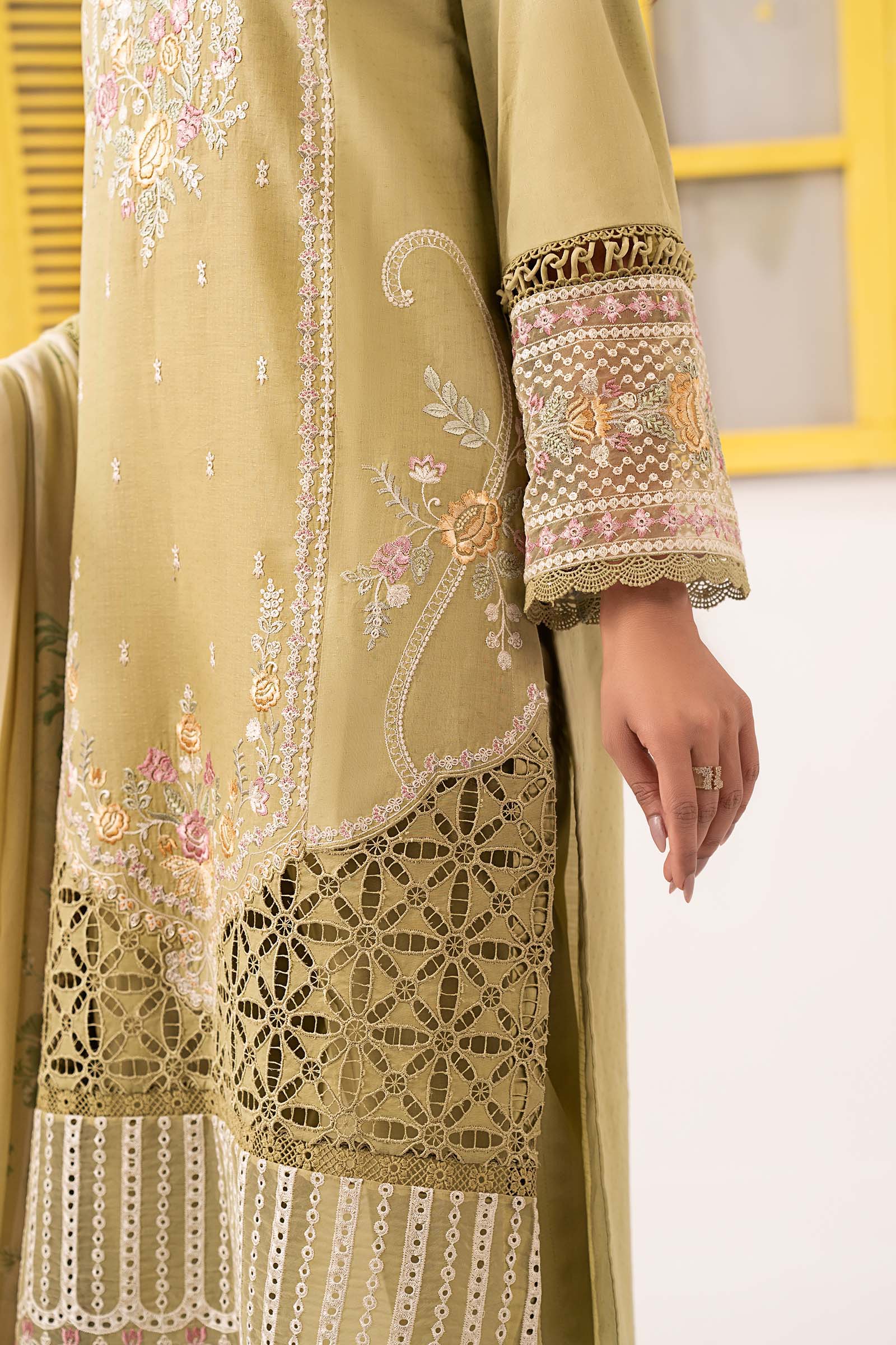 3 Piece Embroidered Dobby Lawn Suit