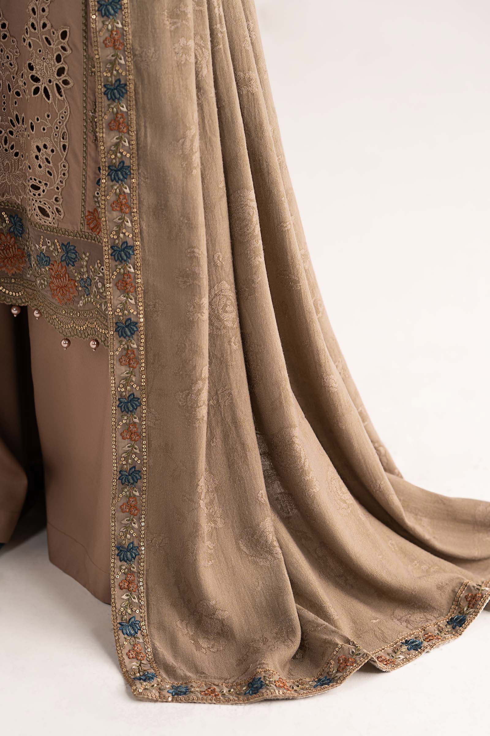 3 Piece Embroidered Linen Suit