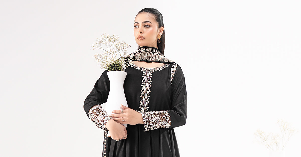 3 Piece Embroidered Linen Suit
