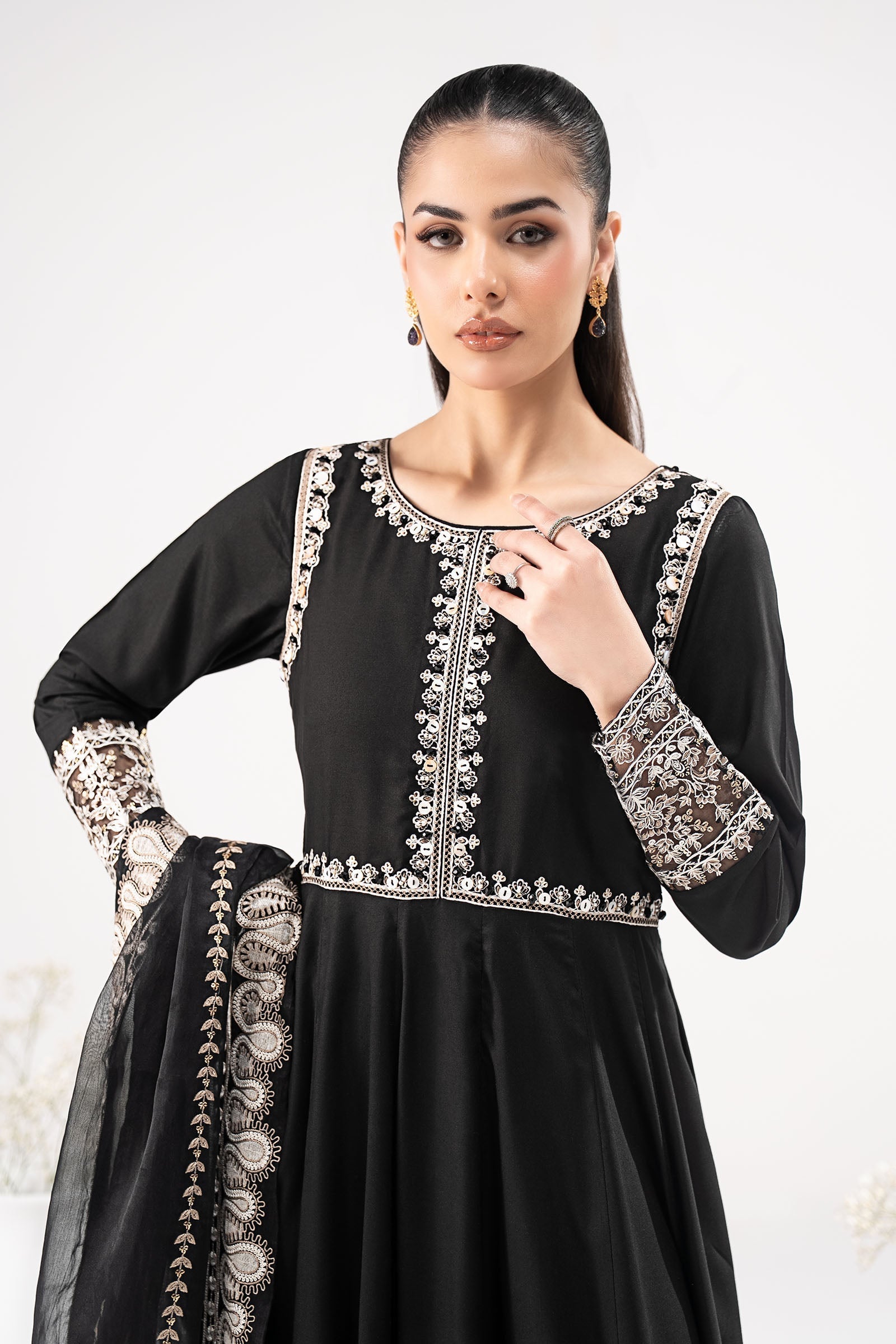 3 Piece Embroidered Linen Suit