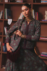 Embroidered Pk Raw Silk Skirt Set