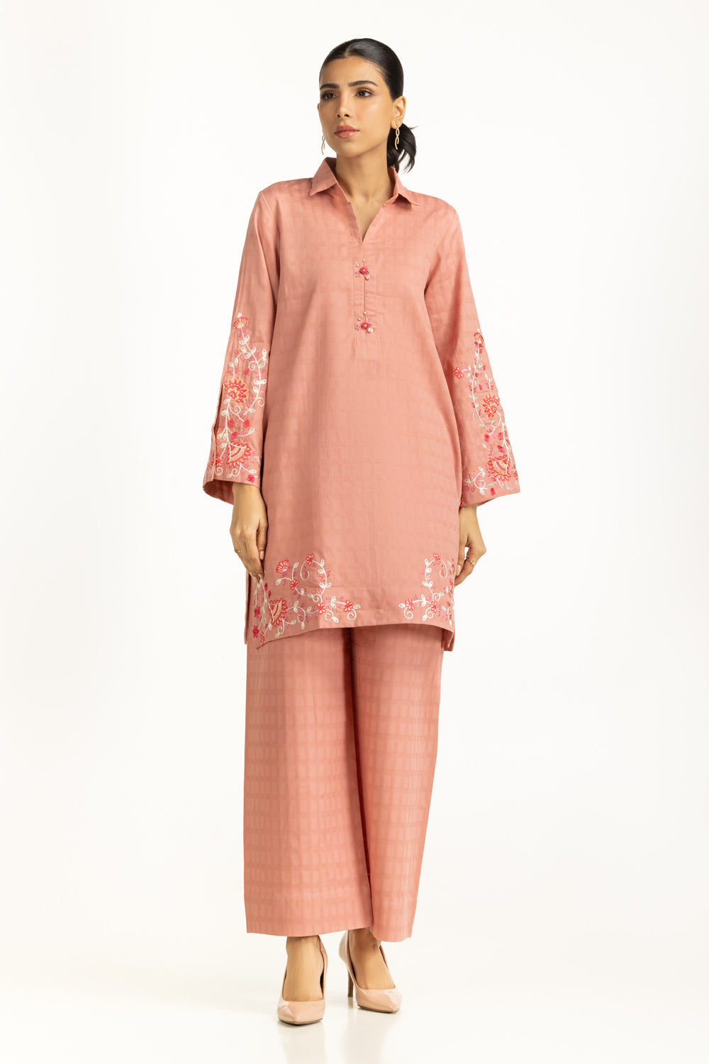 Dobby Embroidered Co-Ord Set