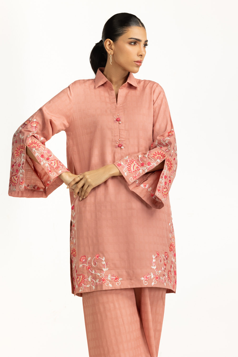 Dobby Embroidered Co-Ord Set