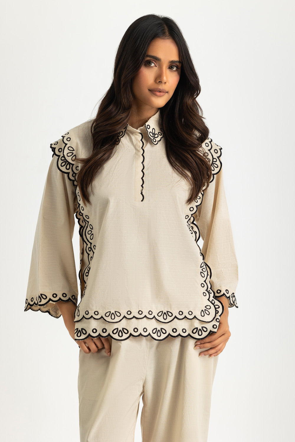 Dobby Embroidered Co-Ord Set