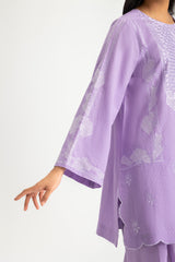 Dobby Embroidered Shirt And Dyed Trouser