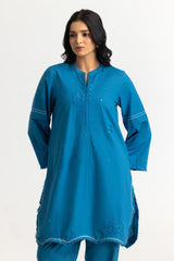 Dobby Embroidered Shirt And Dyed Trouser