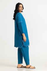 Dobby Embroidered Shirt And Dyed Trouser