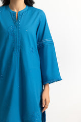 Dobby Embroidered Shirt And Dyed Trouser
