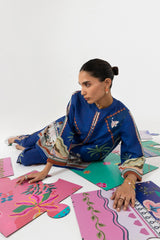 Stitched Printed Khaddar Shirt + Culotte