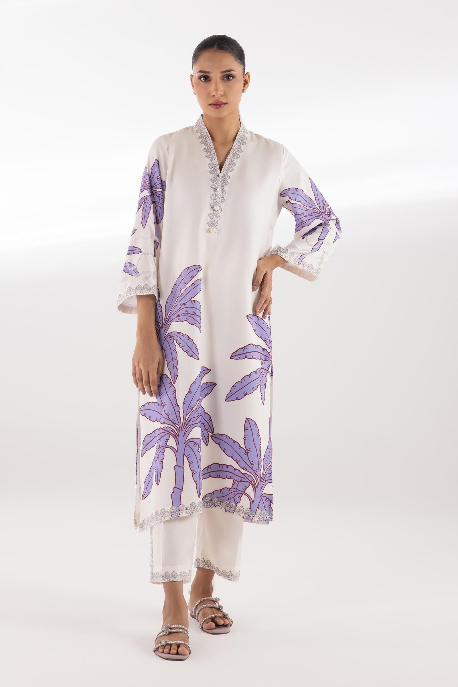 Stitched Printed Stripe Shirt + Culotte