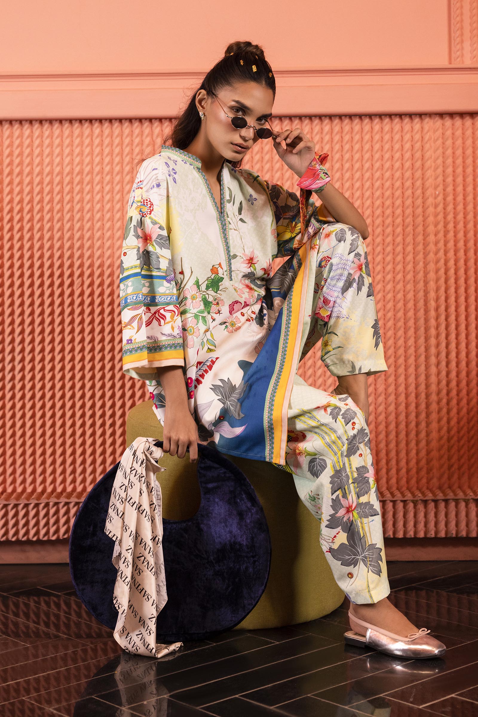 Stitched Printed Herringbone Shirt + Shalwar