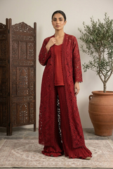 Stitched Embroidered Sheesha Silk Shirt+ Trouser