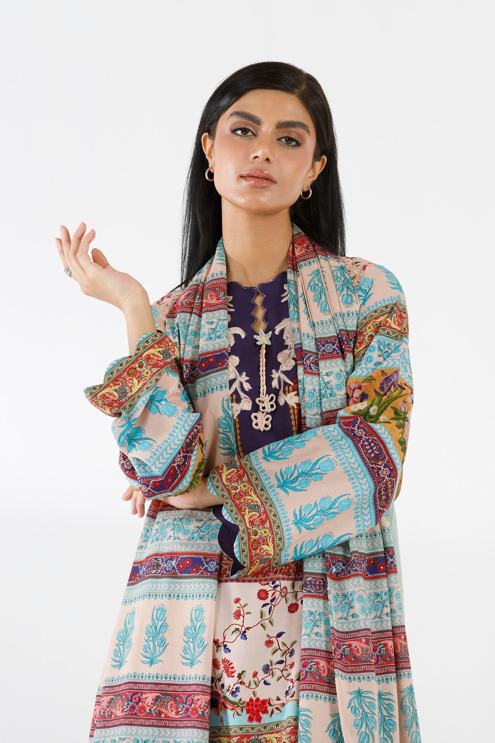 Stitched Printed Linen Suit